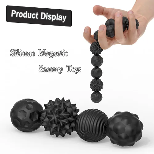 Miniatura 3 de Bolas magnéticas de juguete fidget, juguete sensorial de silicona para aliviar el estrés para adultos, adolescentes con autismo, ansiedad, TDAH
