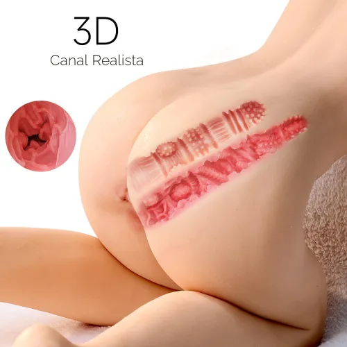 Miniatura 3 de Muñeca sexual realista de 13.22 libras con pierna, masturbador masculino con coño de pecho relleno de gel, muñecas sólidas de TPE para sexo, muñeca