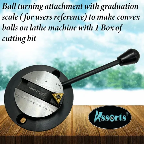Miniatura 2 de Accesorio de giro de bolas con escala de graduación (para referencia de usuarios) para hacer bolas convexas en máquina de torno con 1 caja de broca