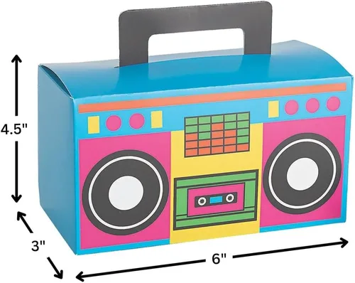 Miniatura 3 de Fun Express Boom Box Cajas de recuerdos – Suministros de fiesta retro para vacaciones VBS Escuela Bíblica y eventos temáticos – Ideal para bolsas