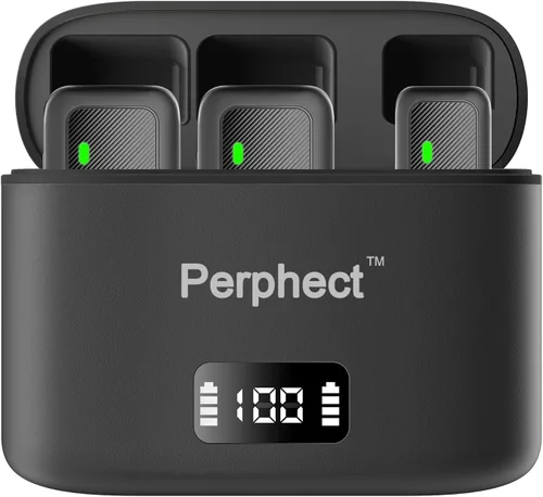 Miniatura 4 de Paquete de 2 mini micrófonos de solapa inalámbricos para iPhone Android, funda de carga, rango de 130 pies, cancelación inteligente de ruido, sonido