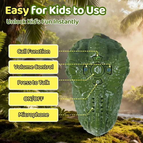 Miniatura 3 de Vvinca Walkie Talkies de dinosaurio para niños, paquete de 2 – Juguetes de juguete al aire libre para niños de 3 a 12 años, 1000 pies de largo