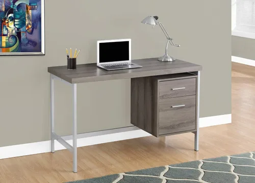 Miniatura 2 de Atlin Designs Contemporáneo 48" L Metal Home Office Computer/Escritorio de escritura con archivador en gris pardo oscuro