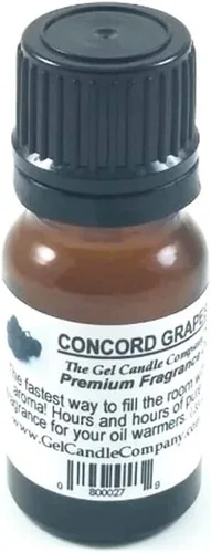 CONCORD GRAPES - Aceite aromático en vidrio ámbar con difusores y quemadores con cuentagotas integrados, 0.33 onzas líquidas.