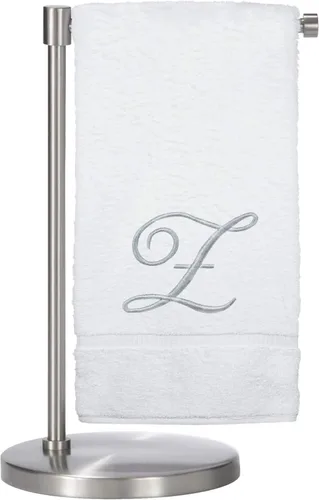 Miniatura 147 de Script R - Toalla de baño con monograma, regalo personalizado, 27 x 54 pulgadas, juego de 1 toalla bordada con texto dorado, 100% algodón turco