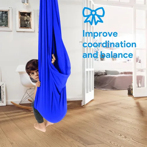 Miniatura 6 de Satisure Columpio sensorial, columpio de terapia para niños y adultos, columpio para acurrucarse en interiores y exteriores, hamaca columpio