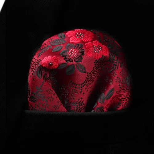 Miniatura 190 de Corbatas florales tejidas clásicas para hombre, corbata cuadrada de bolsillo, corbatas formales para hombres, boda con pañuelo