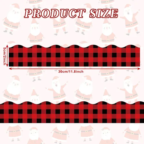Miniatura 2 de Whaline 24 calcomanías magnéticas para tablero de anuncios de Navidad, color rojo y negro, a cuadros, para aula, Navidad, escuela, oficina, fiesta
