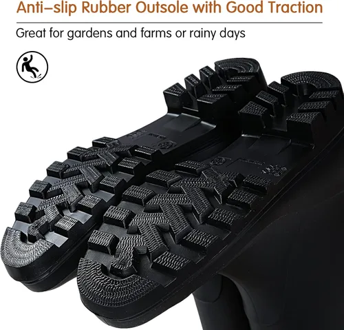 Miniatura 5 de Litfun Botas de lluvia de media pantorrilla para mujer, impermeables, ligeras, para jardín