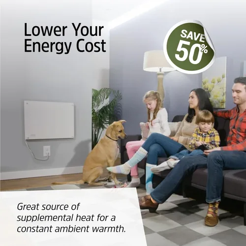 Miniatura 3 de EconoHome - Calentador de pared por convección con termostato - Panel calefactor de pared eléctrico montado de 250 W - Modelo actualizado, 120 V