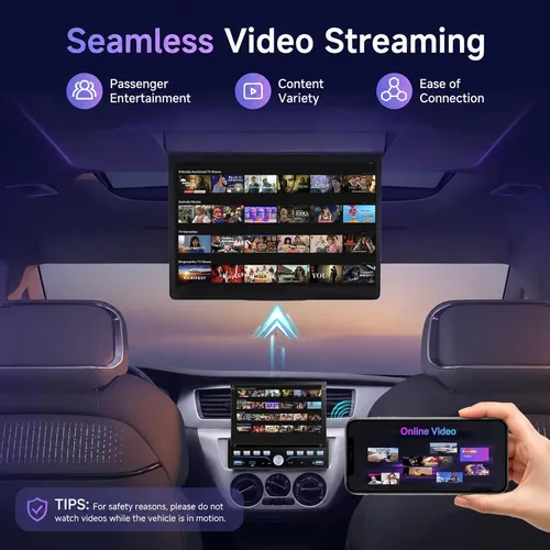 Miniatura 5 de Estéreo de Coche Individual DIN Apple Carplay y Android Auto 1 DIN 7 Pulgadas Pantalla Táctil Abatible Radio de Coche con Bluetooth y Micrófono