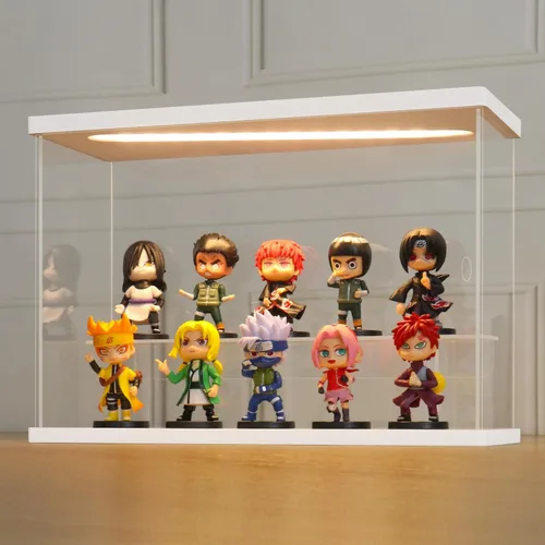Miniatura 24 de LANSCOERY vitrina acrílica con iluminación LED, caja de exhibición de 5 niveles para coleccionables y figuras de acción, organizador transparente a
