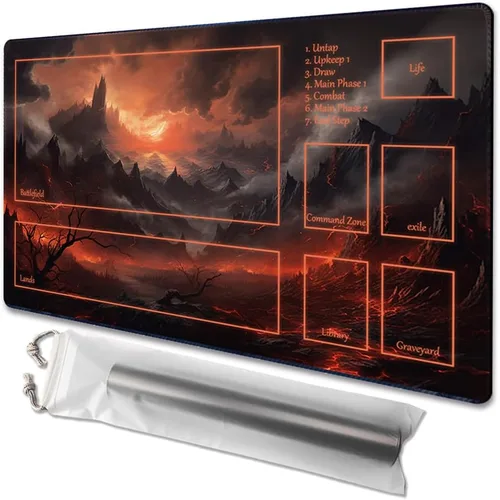 MTG Playmat – Impresión antideslizante en la parte posterior, ideal para entusiastas de los juegos de cartas, tapete de juego TCG (Burning