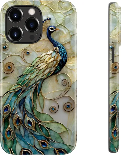Miniatura 52 de LUHOURI Funda para iPhone 12 Mini, compatible con carga inalámbrica, doble capa, interior de silicona suave + carcasa exterior dura, bonito diseño