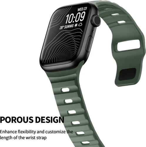 Miniatura 7 de Correa de silicona impermeable compatible con Apple Watch Ultra de 49mm 46mm 45mm 44mm 42mm 41mm 40mm 38mm, bandas deportivas para hombres y mujeres