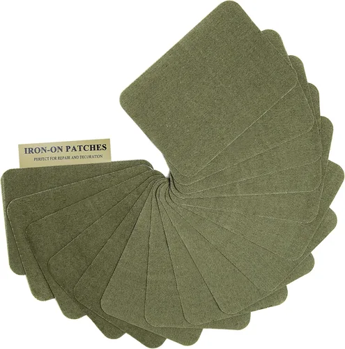 Miniatura 9 de Harsgs 12 piezas de parches de hierro para tela con adhesivo fuerte por dentro y por fuera 100% algodón para reparación y decoración de ropa y Negro