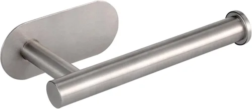 Soporte para papel higiénico autoadhesivo, sin taladrar, para baño, baño, baño, soporte de pared, acero inoxidable (níquel cepillado)