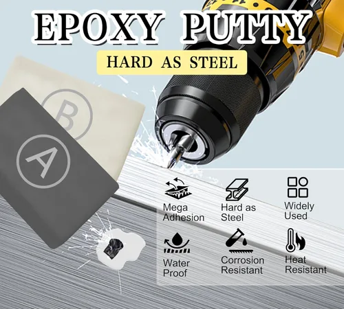 Miniatura 2 de Masilla epoxi, 12 oz/340g de arcilla esculpible epoxi gris para reparar fugas, grietas, relleno, masilla multiusos en barra para unir metal, madera