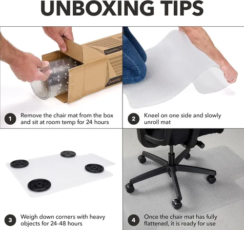 Miniatura 6 de HON Tapete para silla de oficina para alfombra, tapete de silla de escritorio de computadora para suelos alfombrados, fácil deslizamiento