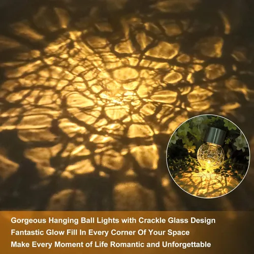 Miniatura 4 de Luces colgantes solares, con diseño de bola Blanco cálido