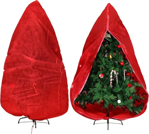 Miniatura 9 de Shappy Bolsa de almacenamiento para árbol de Navidad de 9 x 4 pies, bolsa vertical a prueba de polvo con cremallera y cordón para Navidad, a prueba