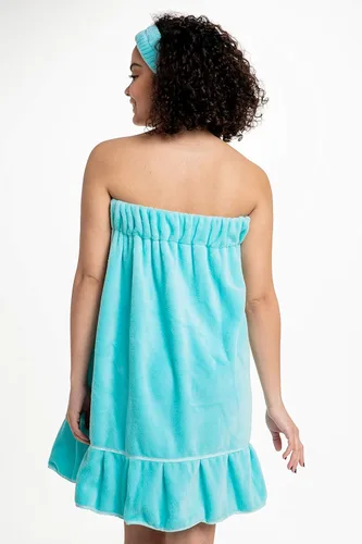 Miniatura 2 de Envoltura de spa - Toalla para mujer - Envoltura de bata de spa para mujer - Pareo de playa - Batas de dama de honor - Aqua