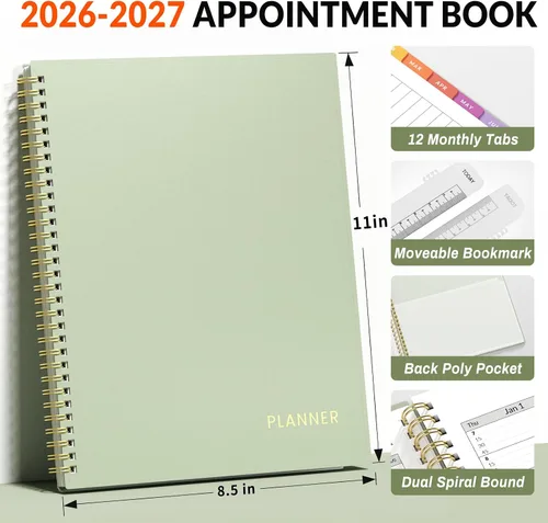 Miniatura 52 de SUNEE Libro de citas 2026-2027, trimestral por hora, semanal y mensual, de julio de 2026 a junio de 2027, planificador académico de 6.4 x 8.3