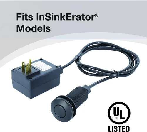Miniatura 6 de Danco Interruptor de aire de montaje superior para trituradores de basura con longitud de rosca extendida en parte trasera mate (12037)