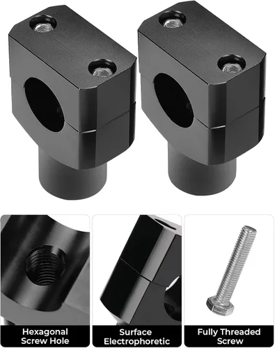 Miniatura 2 de KEMIMOTO Elevadores de manillar de motocicleta de 1 pulgada, elevadores de motocicleta de aleación de aluminio, altura de elevación de 1.5 pulgadas