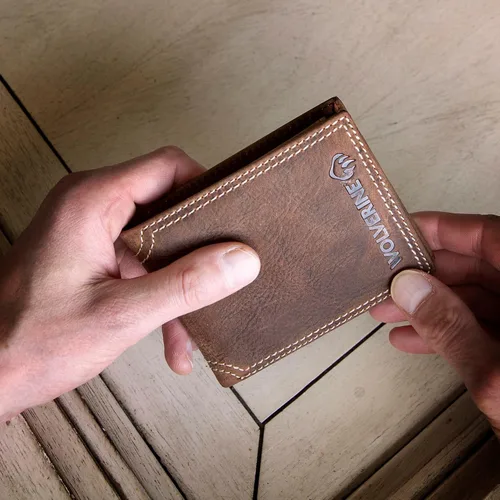Miniatura 6 de WOLVERINE Billetera plegable de lona/cuero para hombre