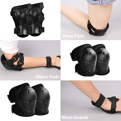 Miniatura 3 de Almohadillas de patineta para niños, coderas y muñequeras, equipo de protección, correas dobles fuertes y clips ajustables de fácil fijación