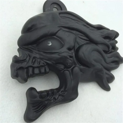 Miniatura 3 de MT246-009-A- Cubierta negra para bocina de cabeza de viento de Ghost Head Compatible con Harley-Davidson de 1992 en adelante con montaje lateral