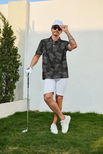 Miniatura 5 de Camisas de golf divertidas para hombre, camisas polo hawaianas de los años 80, camisas polo divertidas hawaianas para playa, verano, golf