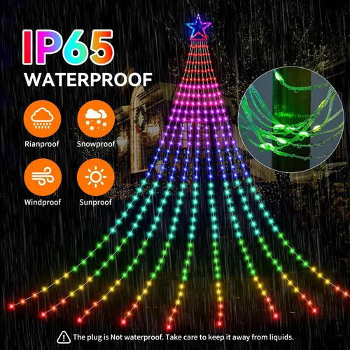 Miniatura 2 de Cadena de Luces de Navidad que Cambian de Color, 335 LED RGB con Control Remoto y Temporizador, Luces de Árbol de Navidad Impermeables