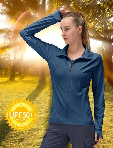 Miniatura 4 de Ropa de manga larga con protección solar UPF 50 para mujer para senderismo ligera con cierre SPF
