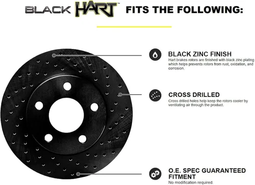 Miniatura 3 de Hart Brakes Kit de frenos y rotores traseros delanteros Pastillas de freno delanteras y traseras Rotores y pastillas de freno Pastillas