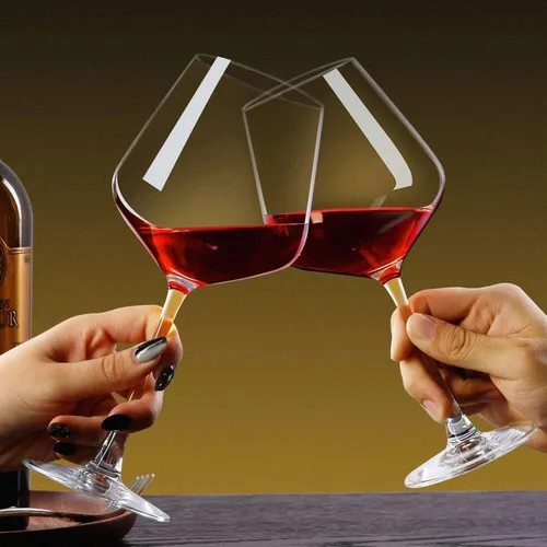 Miniatura 2 de PARACITY Copas de vino, regalo de Navidad, vidrio transparente, copa de vino de tallo largo para vino tinto y blanco, 10 onzas (juego de 2)