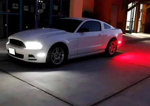 Miniatura 4 de iJDMTOY Juego Completo de Luz LED de Marcador Lateral con Lente Ahumada 27-SMD Blanca, Compatible con Parachoques Delantero Ford Mustang 2010-2014