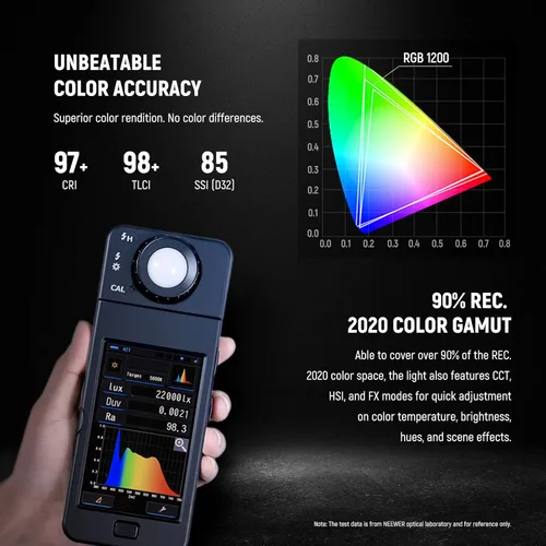 Miniatura 2 de NEEWER Paquete de 2 luces LED de video RGB1200 con control de aplicación/2.4G, kit de iluminación clave con soportes de trípode y bolsa