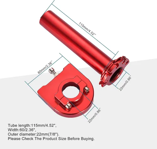 Miniatura 2 de GOOFIT Empuñaduras de aluminio de alto rendimiento, tubo de acelerador, palanca de repuesto para motocicleta de motocross de 50 cc, 70 cc, 90 cc