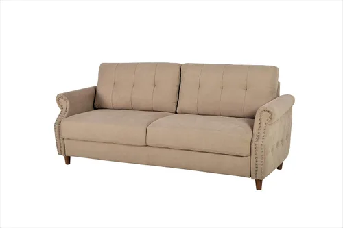 Miniatura 19 de Container Furniture Direct Tapizado ultra moderno con botones capitoné en la parte trasera con brazos enrollados para sala de estar, galleta