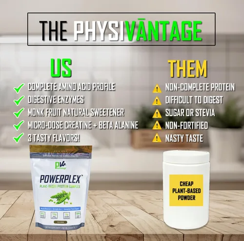 Miniatura 4 de PhysiVantage POWERPLEX Proteína vegana en polvo, alternativa al colágeno, proteína orgánica de guisantes y arroz a base de plantas, sin lácteos