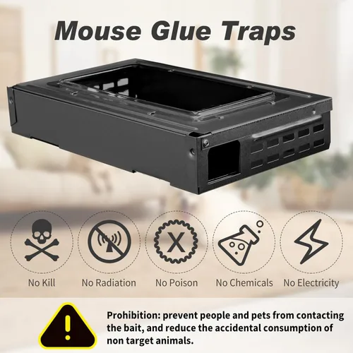 Miniatura 3 de Qualirey Paquete de 2 trampas para ratones con tapa transparente, humanizada, para interiores y exteriores, control de ratas, mascotas y seguridad