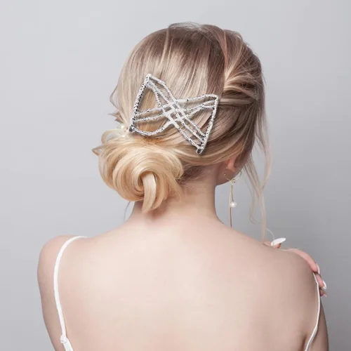Miniatura 5 de NICENEEDED 4 peines mágicos para el cabello, pinzas elásticas con cuentas dobles para cabello rizado, grueso y fino, perlas, horquillas
