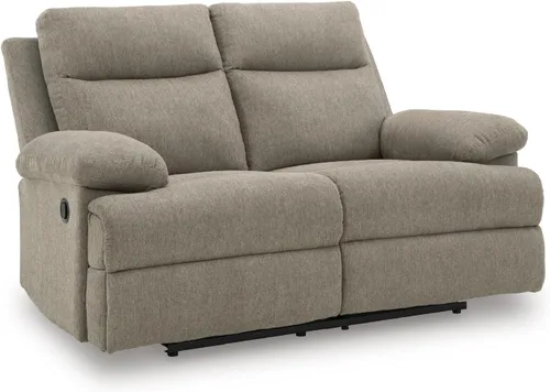 Miniatura 23 de Signature Design by Ashley First Base - Sofá reclinable manual de piel sintética contemporánea, color gris