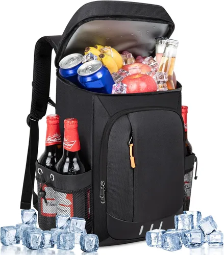 Miniatura 13 de Mochila enfriadora, 30 latas, mochila de almuerzo aislada para hombres y mujeres, bolsa térmica portátil a prueba de fugas para el trabajo, oficina