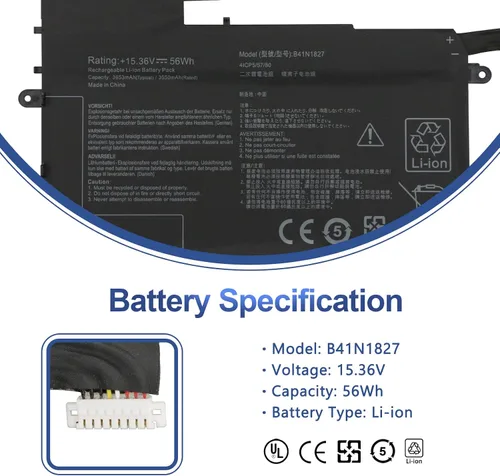 Miniatura 2 de ANTIEE B41N1827 Batería para portátil Asus ZenBook Flip 15 UM562 UX562 UX562F UX562FA UX562FAC UX562UG UX562IA UX562IQ UM562IA UM562IQ Q507 Q507IQ