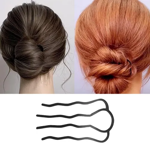 Miniatura 4 de 8 pinzas de metal para el cabello, peines laterales para el cabello, bollos updo en forma de U, accesorios de herramienta de peinado para mujeres