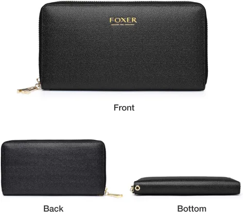 Miniatura 5 de Carteras de cuero para mujer, cuero genuino RFID bloqueo caja de regalo embalaje