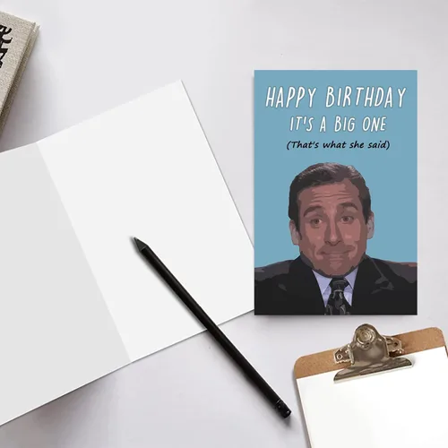 Miniatura 3 de XXDJLP Humor Tarjetas de cumpleaños de The Office Regalos para fanáticos del programa de televisión, divertida tarjeta de cumpleaños de Michael